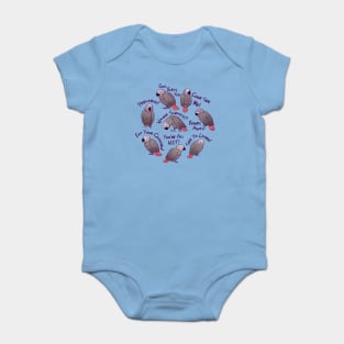 African Grey Parrots Funny Talking Sayings Baby Bodysuit